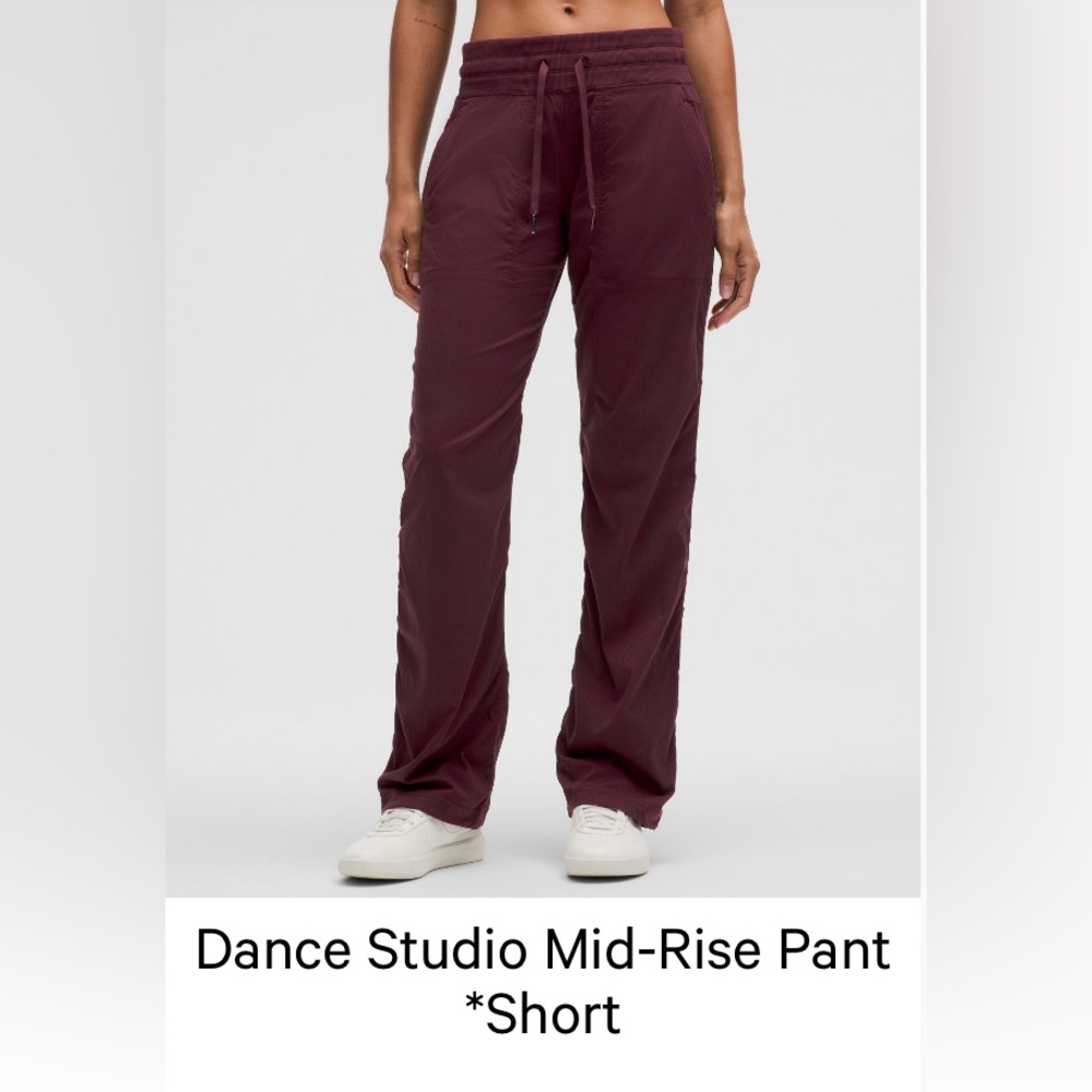 NWOT Lululemon Dance Studio Pant *PETITE* in Garnet